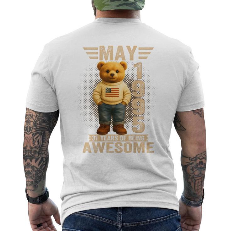 On Back 31歳 1995年5月 テディベア 31歳の誕生日 メンズTシャツ バックプリント