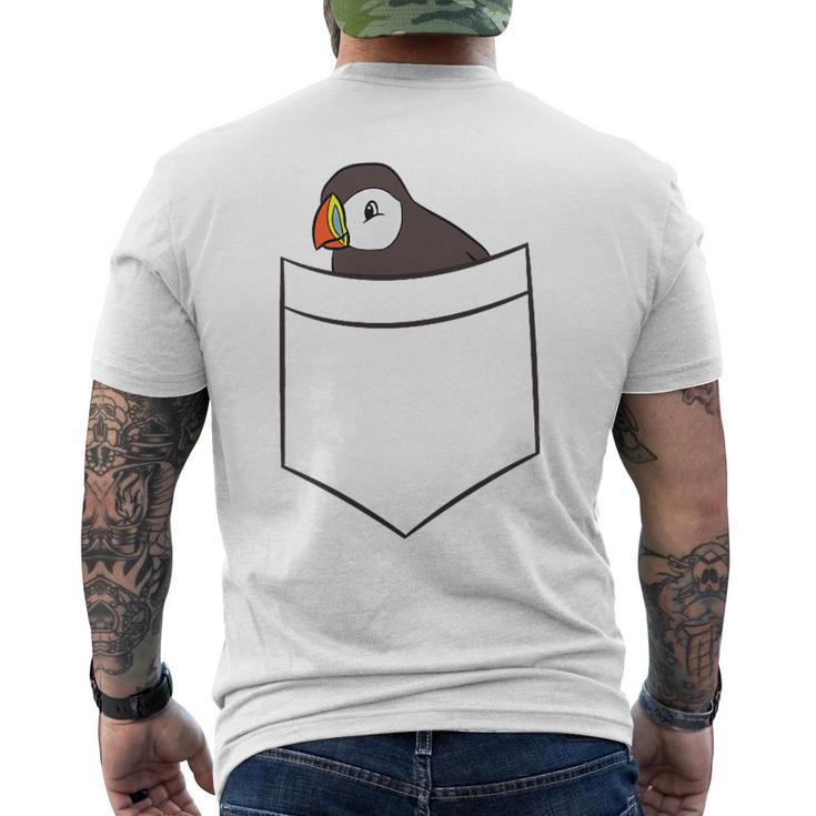Puffin In The Pocketeabird Iceland Pocket Puffin メンズTシャツ バックプリント