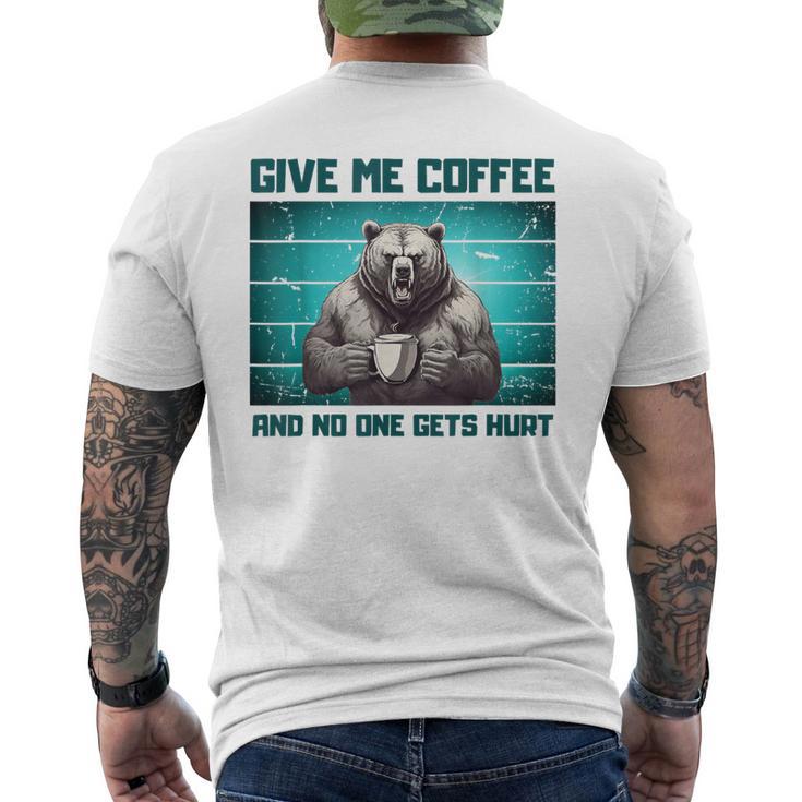 Sarcasme Café Humour De Bureau Drôle Café Ours En Colère T-shirt imprimé au dos