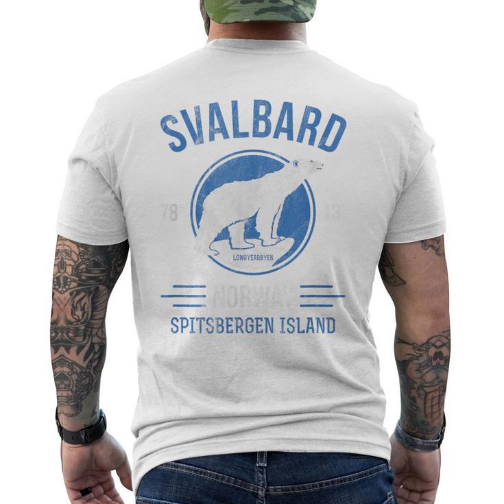 Svalbardpitzbergen ホッキョクグマ ロングイヤービーン ノルウェー ホッキョクグマ メンズTシャツ バックプリント