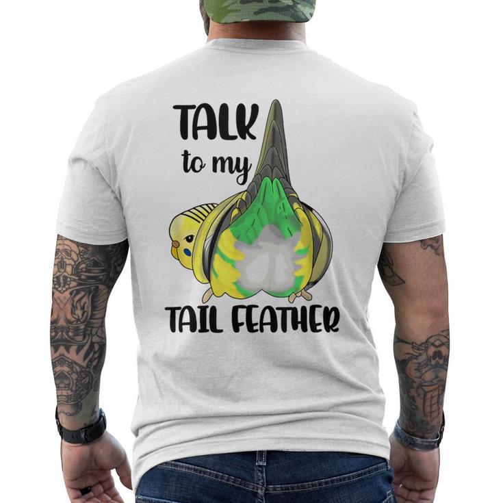 Talk To My Tail 羽 ファニー セキセイバト セキセイインコ メンズTシャツ バックプリント