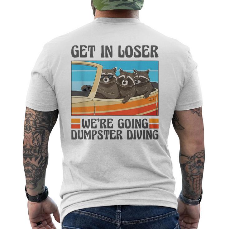 アライグマ愛好家 ゴミ拾い ダンプスターダイビング ゴミ箱 メンズTシャツ バックプリント