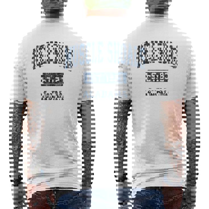 アラバマ州マッスルショールズアラバマ州ヴィンテージスポーツエスタブリッシュドネイビーデス メンズTシャツ バックプリント