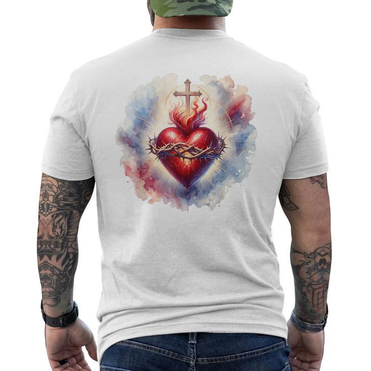 イエスの聖心 カトリック 献身 信仰 メンズTシャツ バックプリント