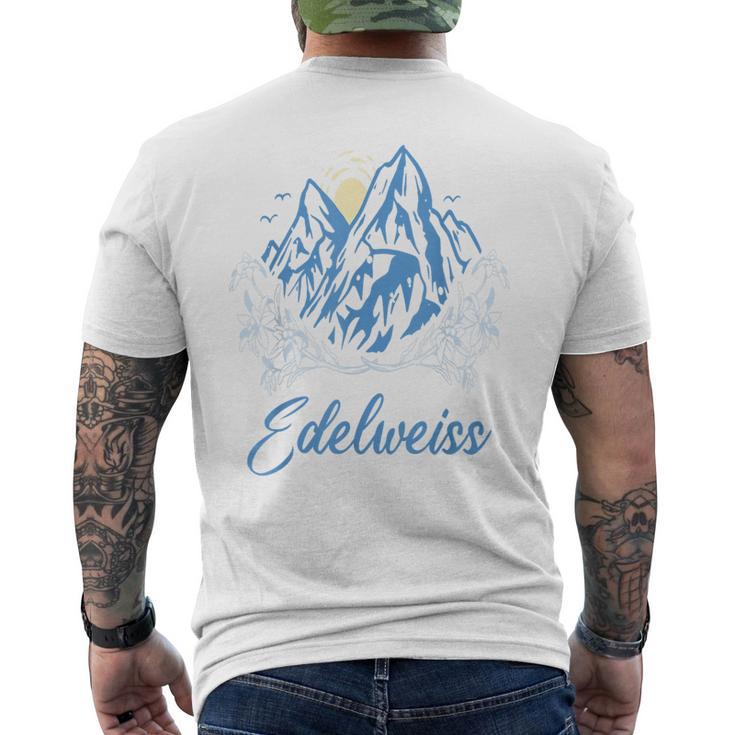 エーデルワイス アルプス お土産 スイス ハイキング 山 スイス メンズTシャツ バックプリント