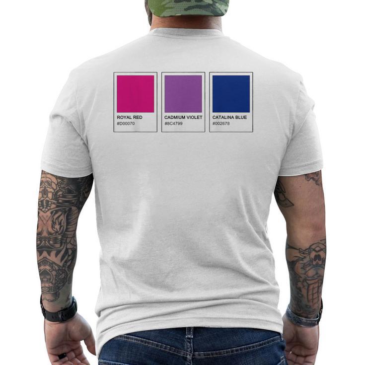 カラーパレット バイセクシャルプライド バイセクシャルフラッグ バイセクシャルカラー Cu メンズTシャツ バックプリント