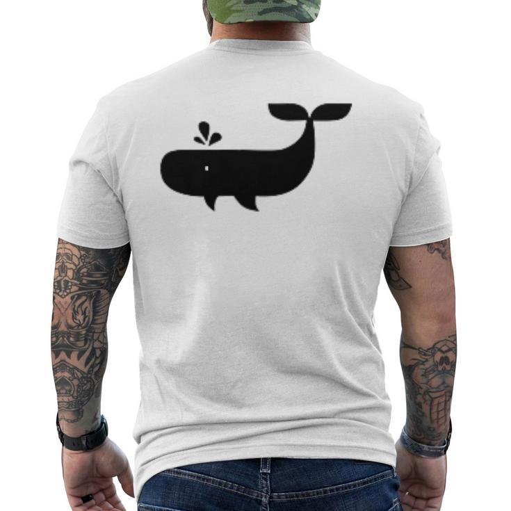 クジラ ブラック レディース メンズ 子供用 メンズTシャツ バックプリント