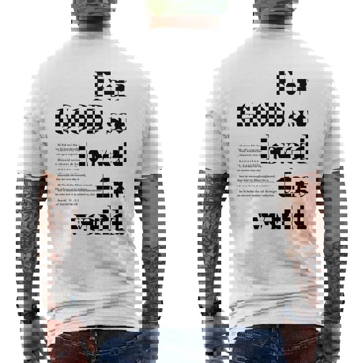 クリスチャン ジョン 3 16 18 Godo Loved The World 聖書の一節 長袖tシャツ メンズTシャツ バックプリント