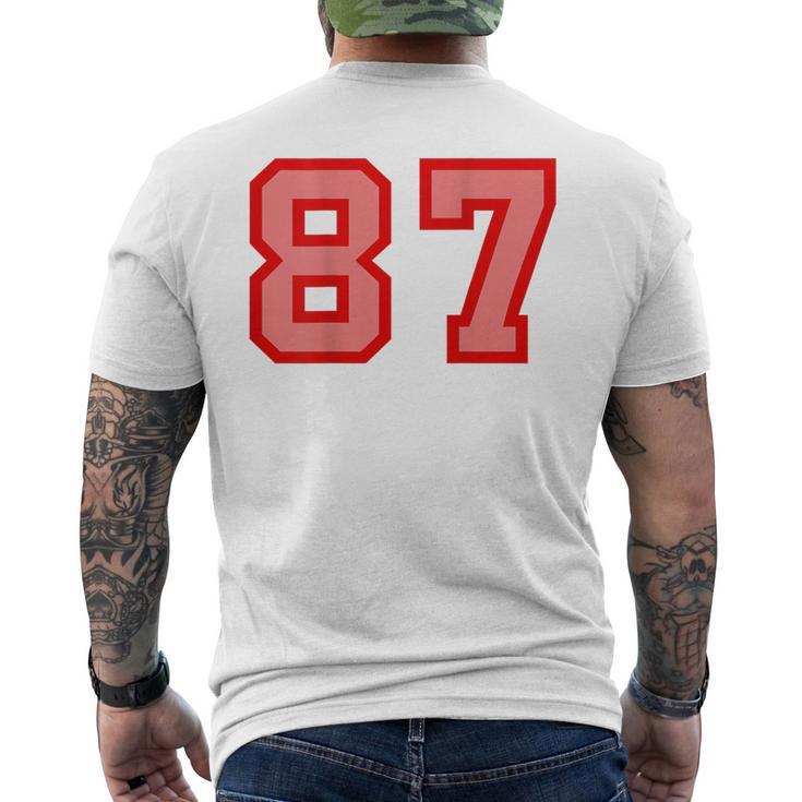クールなレトロなレタリングジャージバック番号87 Eightyseven メンズTシャツ バックプリント