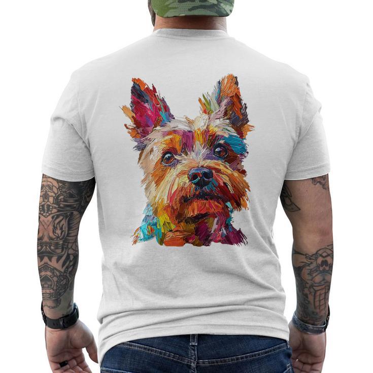 ケアンテリア 犬 モチーフ ペット イラスト ケアンテリア メンズTシャツ バックプリント