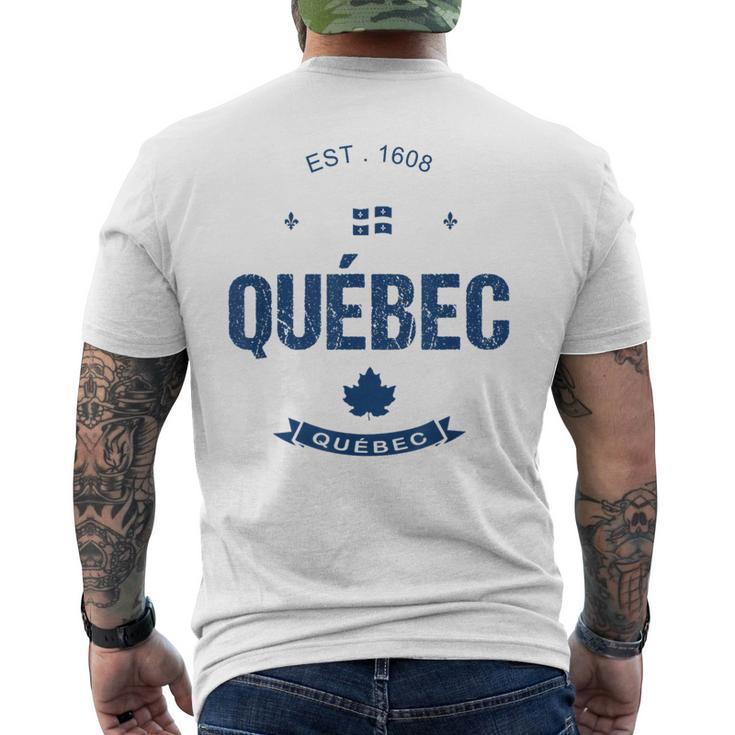 ケベックシティ ケベック州の旗 メンズTシャツ バックプリント