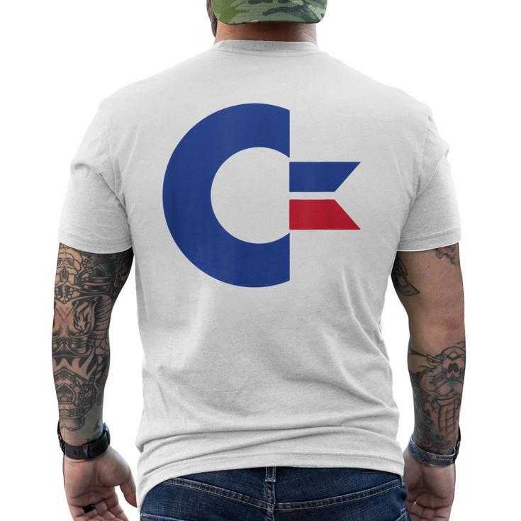 コモドール C64 大文字 ブルーレッド メンズTシャツ バックプリント