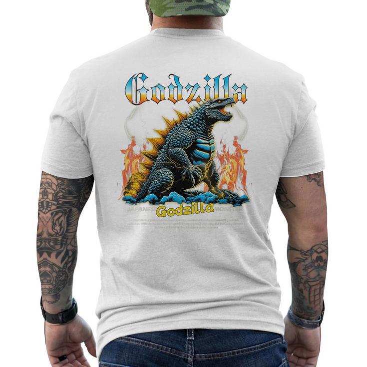 ゴジラ 日本の怪獣 メンズTシャツ バックプリント