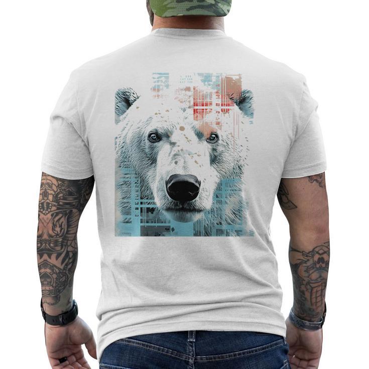 シロクマ 動物 グラフィック 描画 シロクマ メンズTシャツ バックプリント