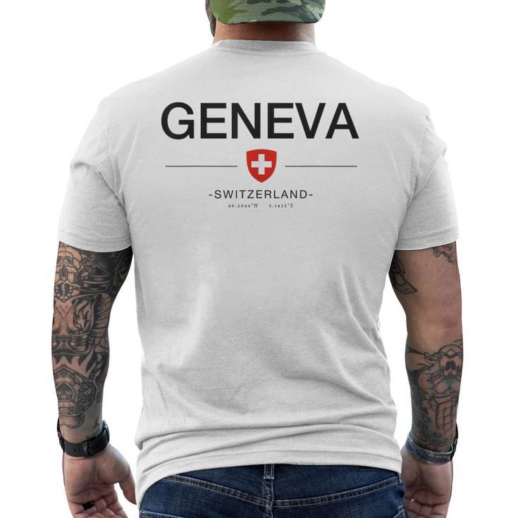 ジュネーブ スイス 首都 スイス ジュネーブ スイス メンズTシャツ バックプリント