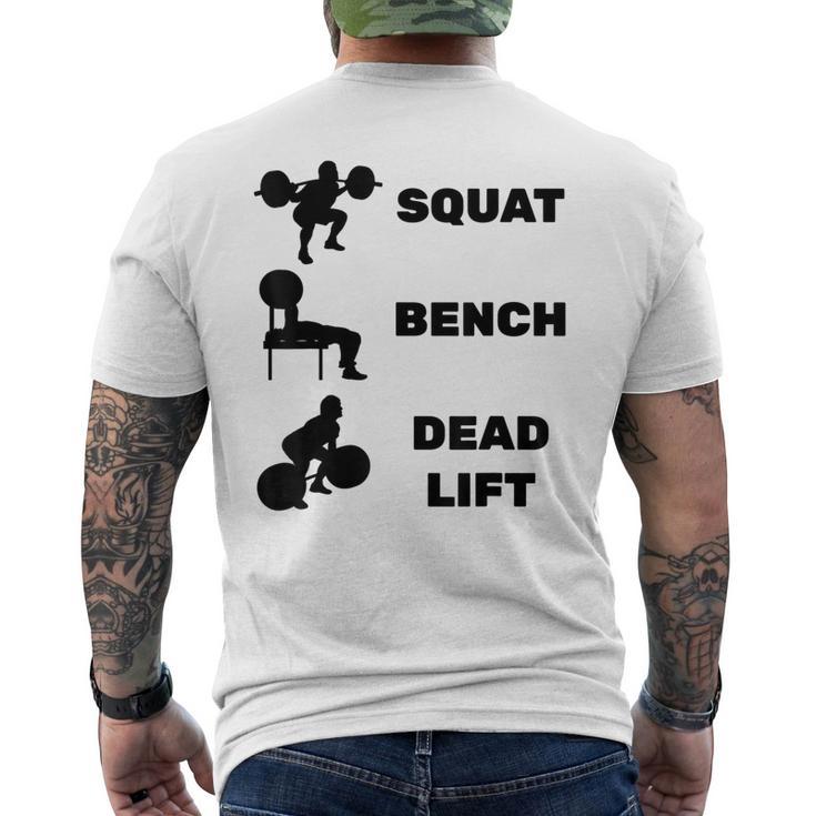 スクワットベンチデッドリフトパワーリフティング メンズTシャツ バックプリント