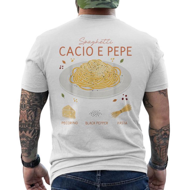 スパゲッティ カシオ エ ペペ 伝統的なイタリア料理 レシピ ティー メンズTシャツ バックプリント