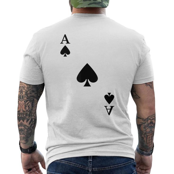 スペード、エース、カーニバル、コスチューム、ポーカー、カードプレイヤー。Poker Card メンズTシャツ バックプリント