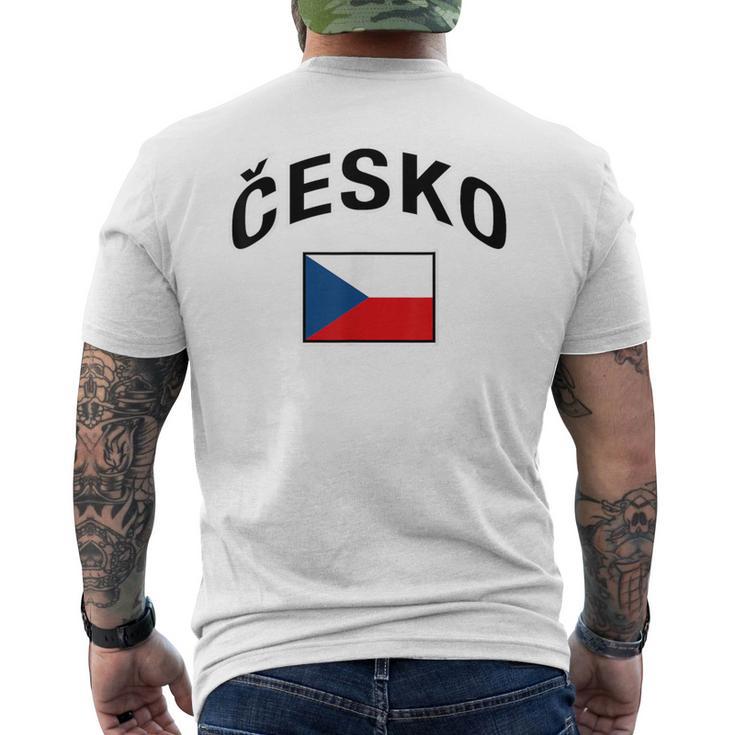 チェコ国旗 誇り高きチェコ語 メンズTシャツ バックプリント