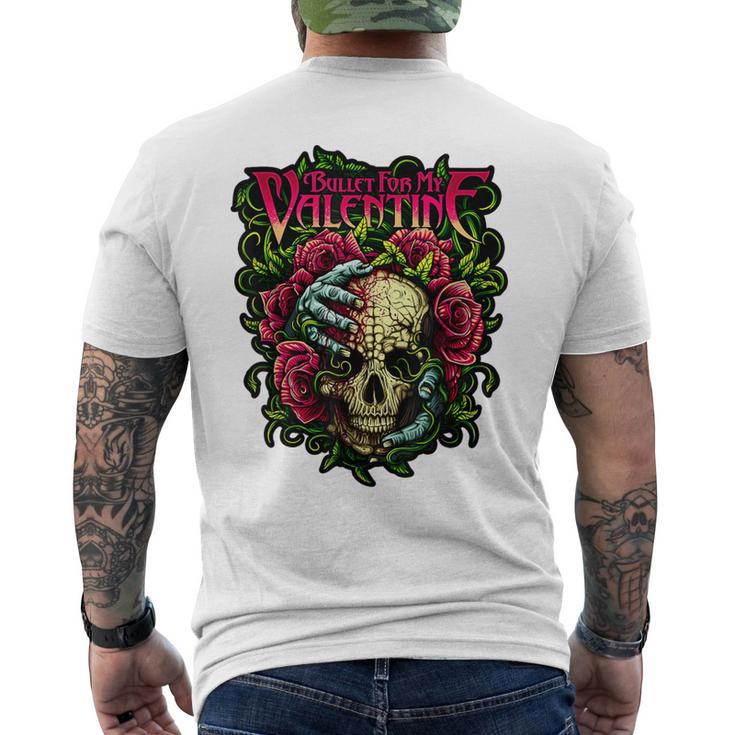 ファニー・ブレット、マイ・バレンタイン・スカル・ローゼズ、レッド・ブラッド・ホラー メンズTシャツ バックプリント