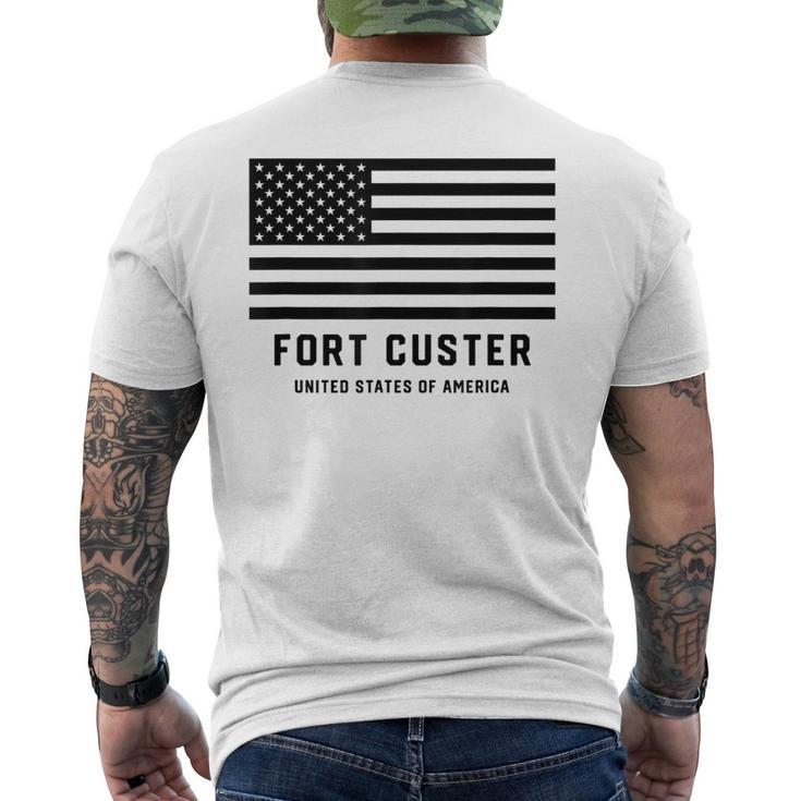 フォートカスター ミシガン州 アメリカ軍 アメリカ国旗 軍隊 メンズTシャツ バックプリント