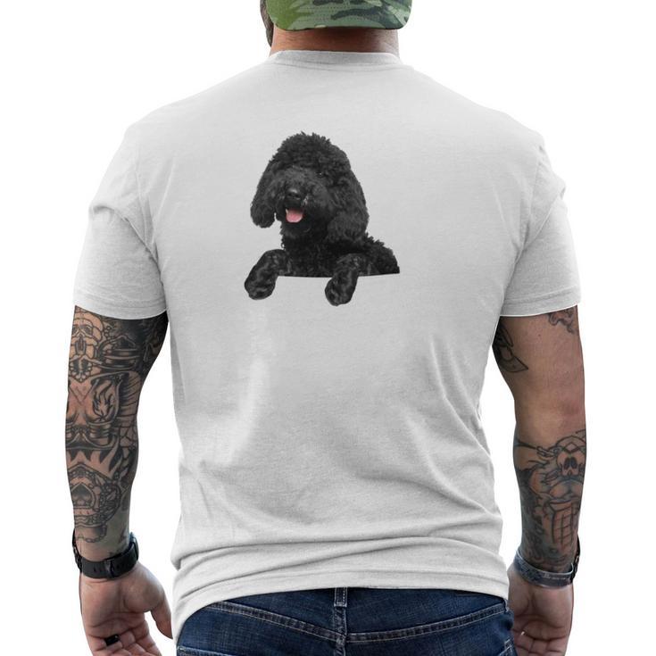 ブラックラブラドゥードル ポケット入り ラブラドゥードル犬愛好家 長袖tシャツ メンズTシャツ バックプリント