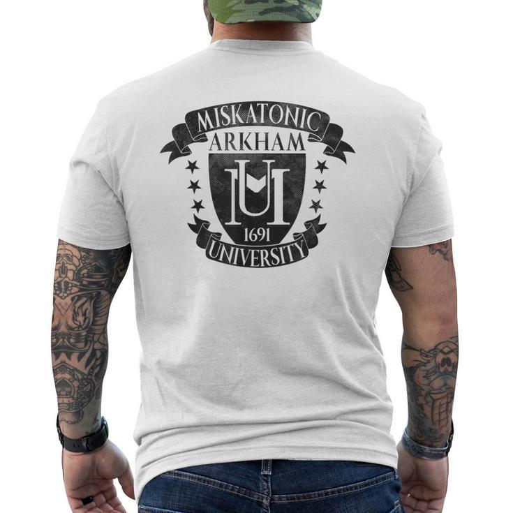 ミスカトニック大学 Arkam 1691 クトゥルフ メンズTシャツ バックプリント