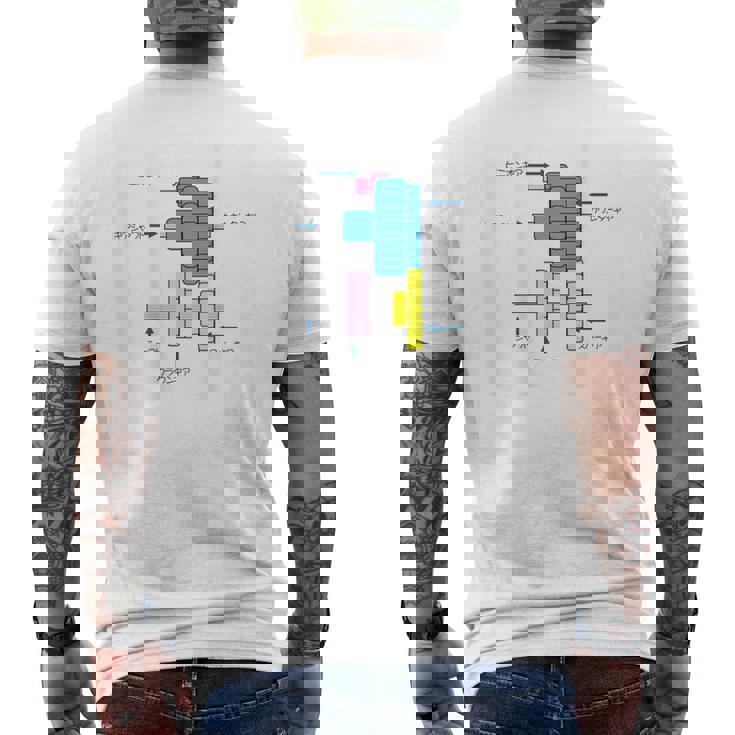 ミニ四駆 ギアイラストプリント メンズTシャツ バックプリント