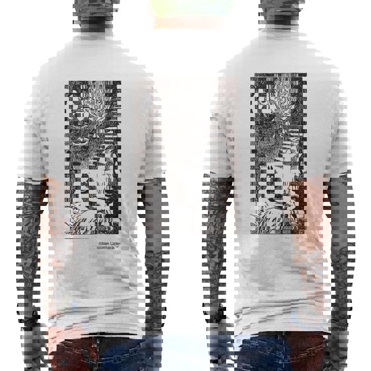 ムーミン 真夜中に起きる ムーミン谷の冬 メンズTシャツ バックプリント