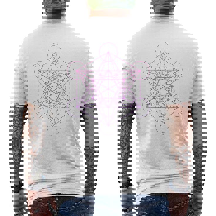 メタトロンキューブ 神聖幾何学 メンズTシャツ バックプリント
