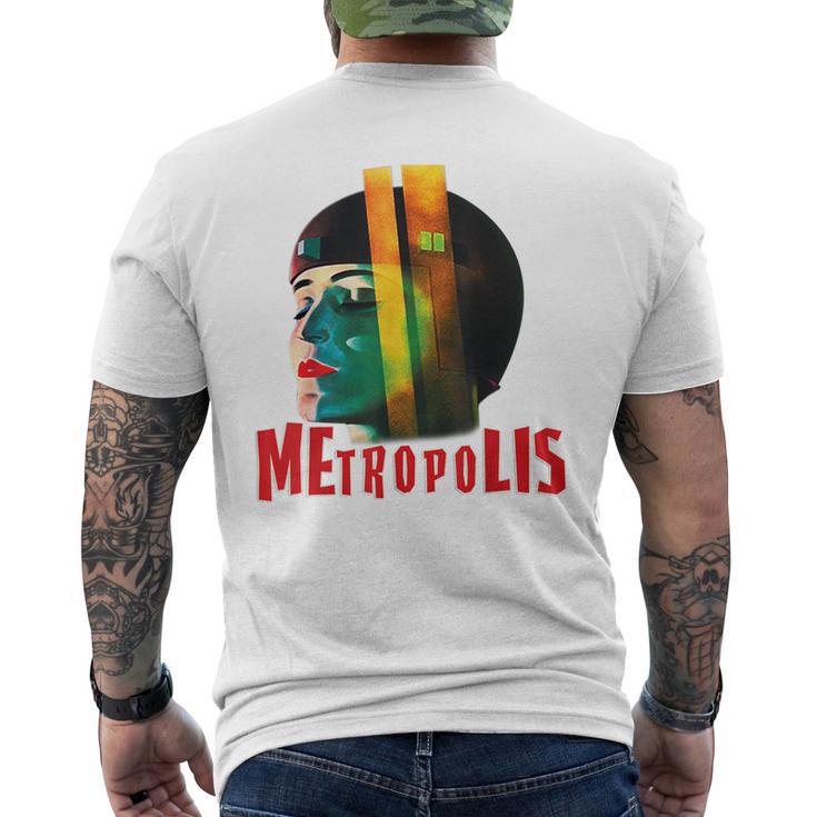 メトロポリス レトロムービーポスターデザインf メンズTシャツ バックプリント