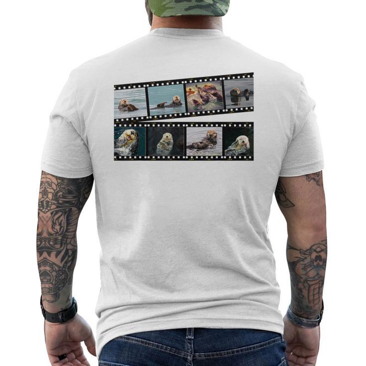 ラッコ フィルムストリップ 写真 フォト コラージュ メンズTシャツ バックプリント