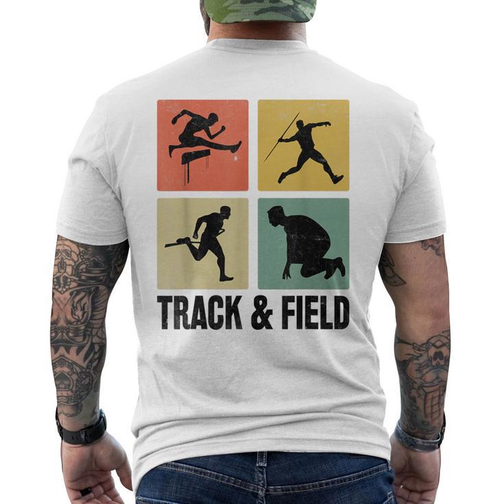 レトロな陸上競技選手。 メンズTシャツ バックプリント
