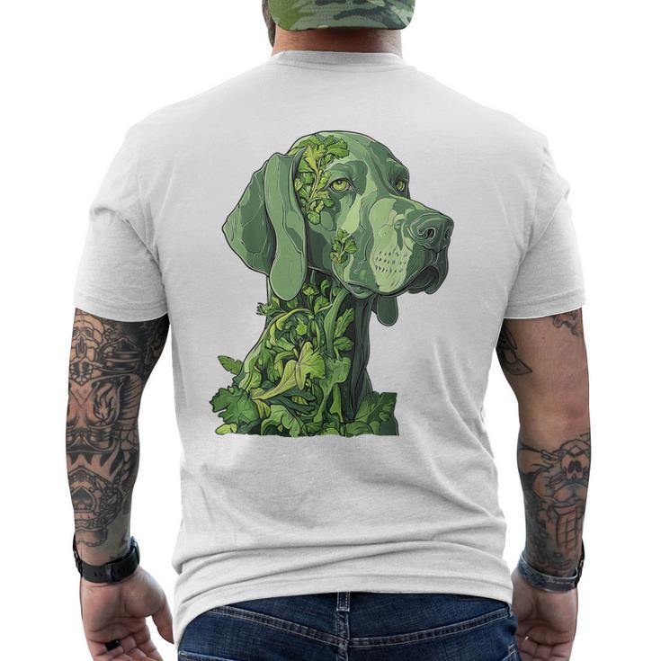 ワイマラナー 犬 グラフィック ペット アートワーク ワイマラナー メンズTシャツ バックプリント