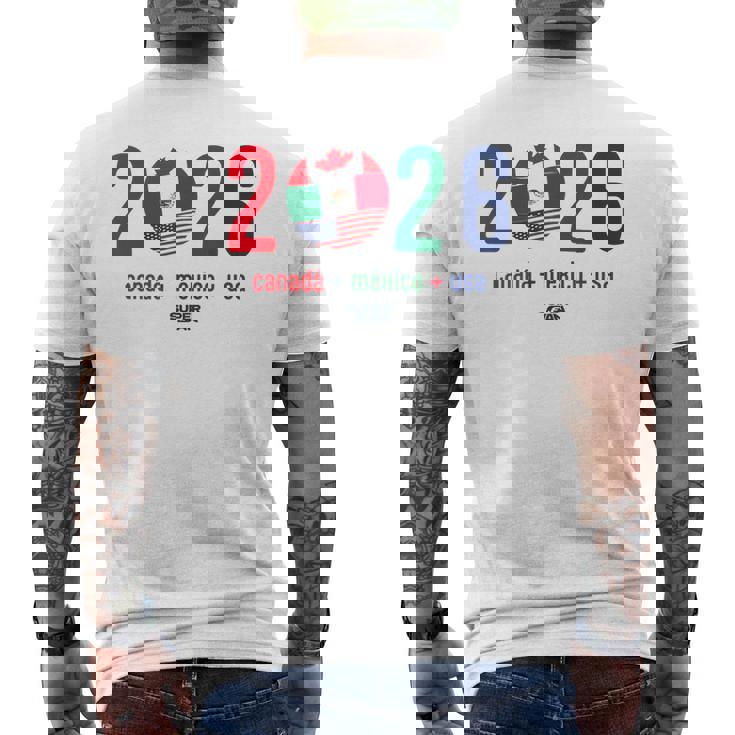 ワールドカップ2026開催国サッカーデザイン メンズTシャツ バックプリント