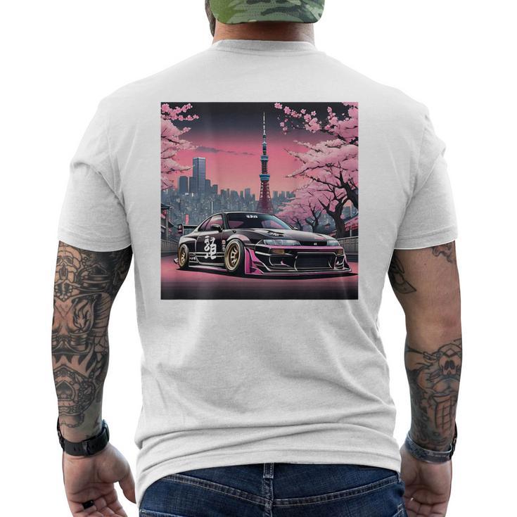 ヴィンテージ Jdm 日本伝説 ドリフト レースカー 東京 背面 メンズTシャツ バックプリント