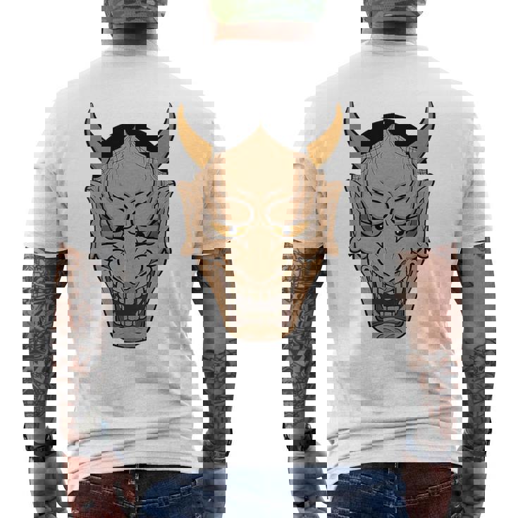 ヴィンテージの般若能面、浮世絵スタイル メンズTシャツ バックプリント