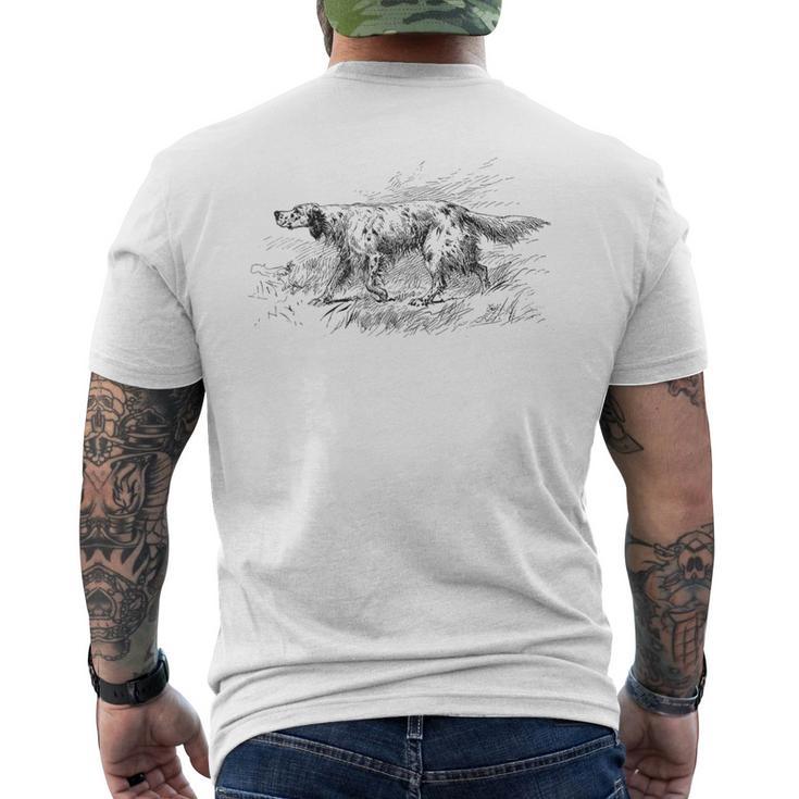 ヴィンテージイングリッシュセッター メンズTシャツ バックプリント
