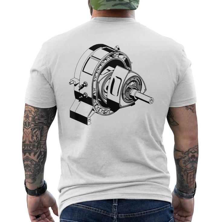 ヴィンテージロータリーエンジン設計図 カーグラフィック メンズTシャツ バックプリント