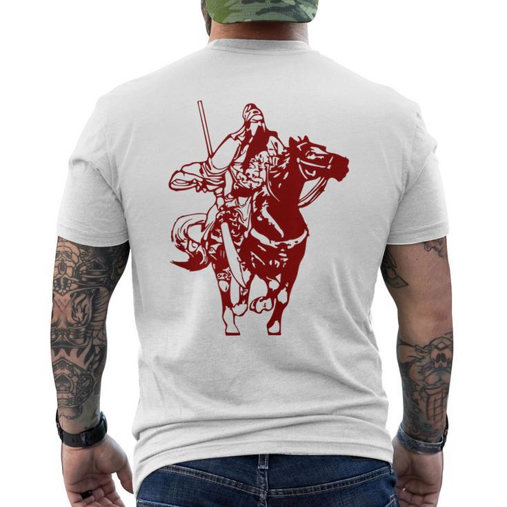 中国三国志将 関羽 関雲昌 メンズTシャツ バックプリント