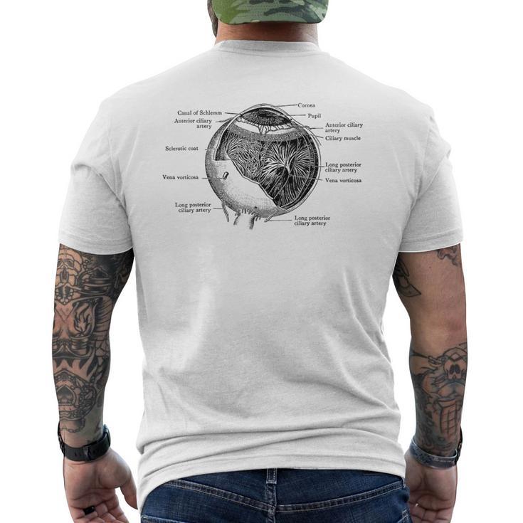 人間の目 目玉 ヴィンテージ 解剖学 メンズTシャツ バックプリント