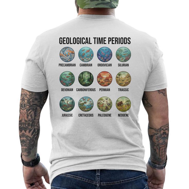 地質時代チャート古生物学・地球史 メンズTシャツ バックプリント