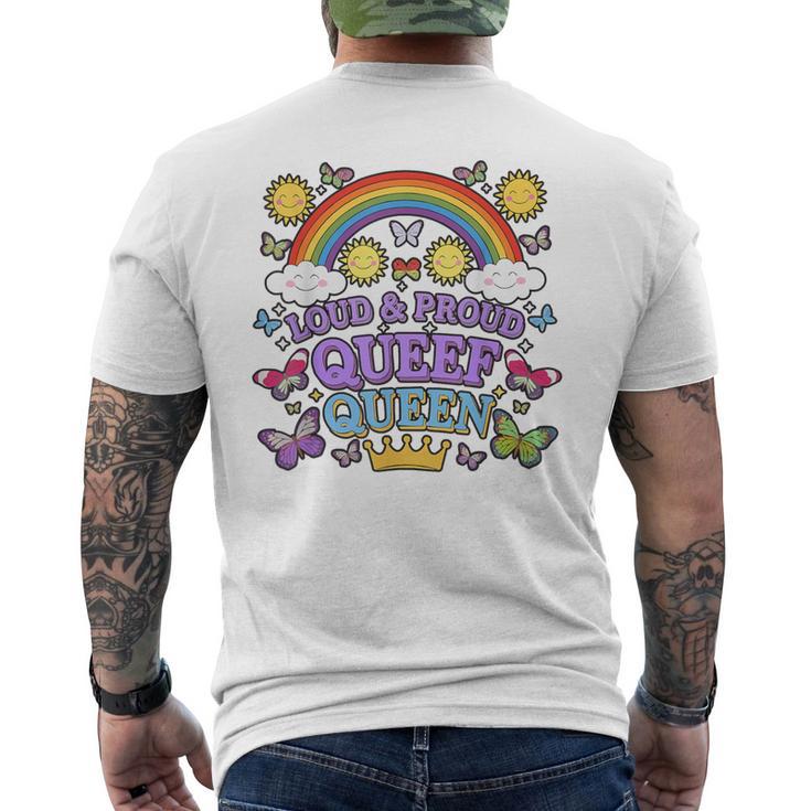 恥ずかしいクィーフ クイーン キューフィング 不適切なおなら キューフィング メンズTシャツ バックプリント