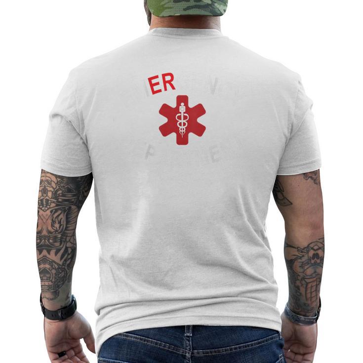 救急科 救急室 看護師 Er 看護師 背中 メンズTシャツ バックプリント