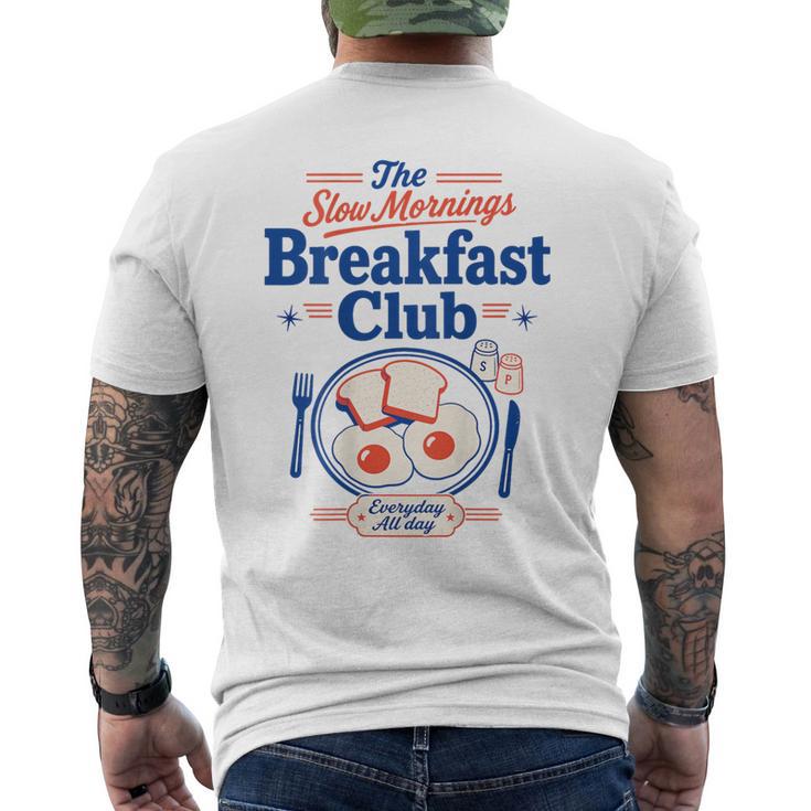 朝食クラブ スローモーニング ブランチ 恋人 卵 トースト メンズTシャツ バックプリント