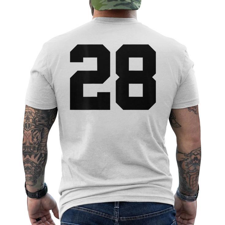 番号28 背面 スポーツチームジャージ番号 メンズTシャツ バックプリント