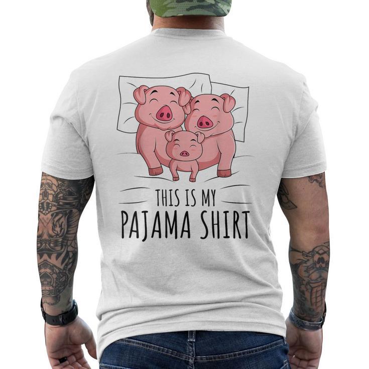 眠っている豚が大好きな豚のパジャマ。 メンズTシャツ バックプリント