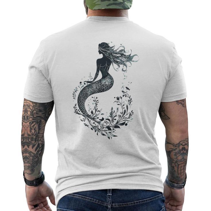 神秘的な人魚 メンズTシャツ バックプリント