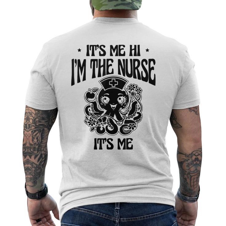 私ですこんにちは私はナースです私です私です医療看護看護師 Rn メンズTシャツ バックプリント
