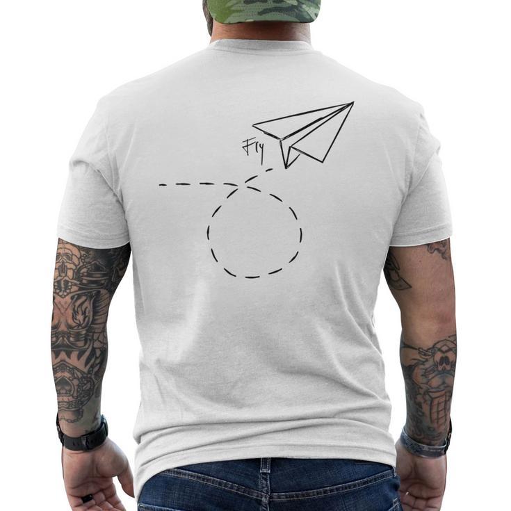 紙飛行機フライtシャツ折り紙折り紙パイロット メンズTシャツ バックプリント